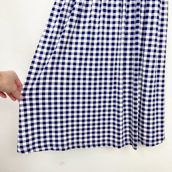 DRAPER JAMES | Jo Dee Navy Gingham Babydoll Dress Small Cottagecore - Picture 9 of 11